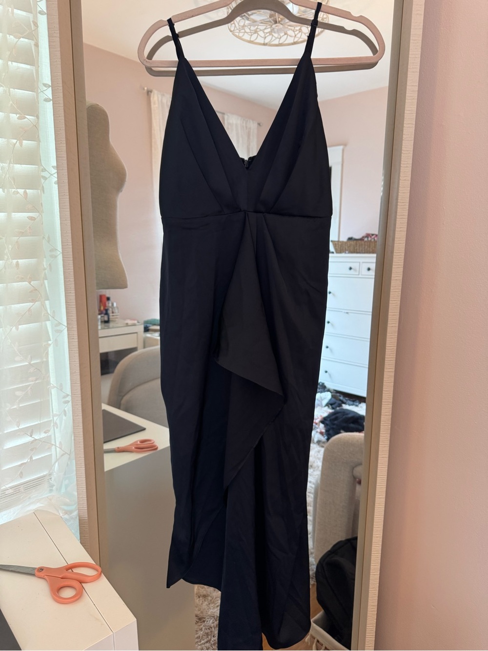 Lulus Navy V-Neck Spaghetti Strap Dress